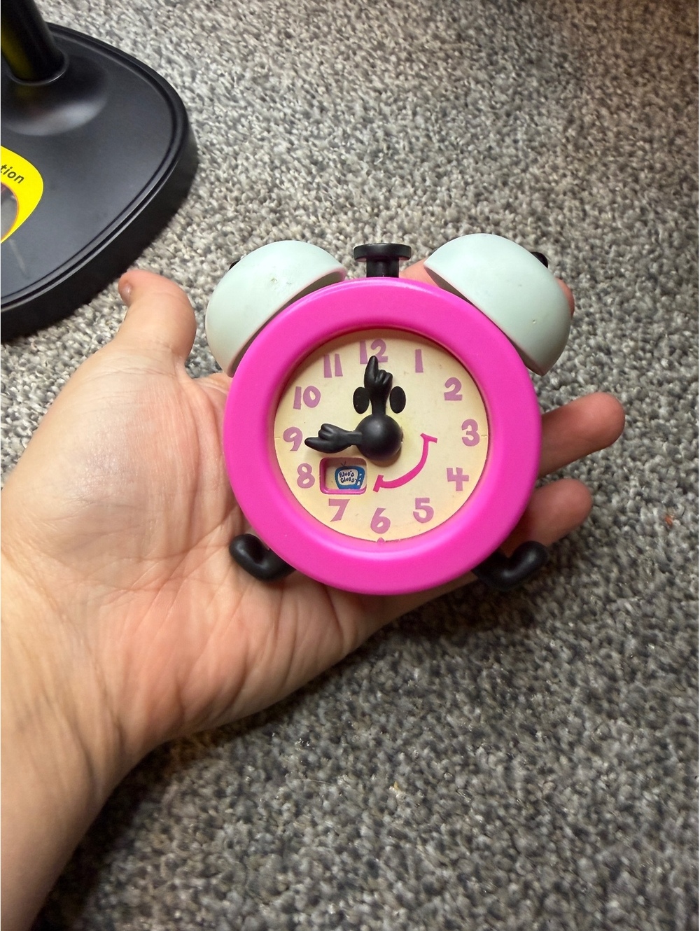 Vintage 1998 Subway Pink and White Twin Bell Alarm Clock